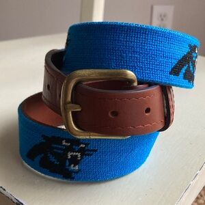 Smathers & Branson Carolina Panthers Needlepoint Belt. Size 34